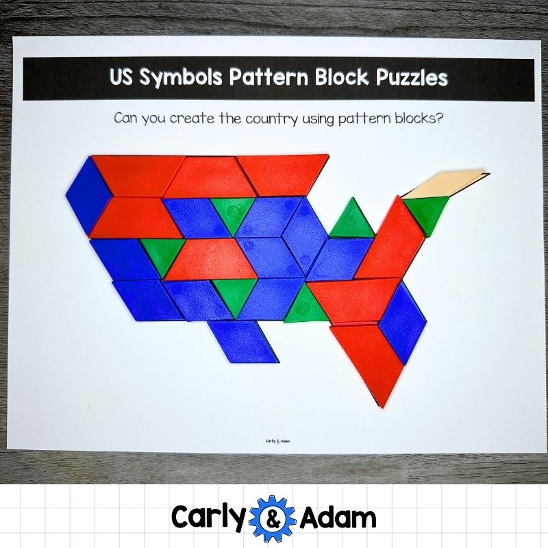 United States Symbols Pattern Block Puzzles USA 4th of July — preview 7