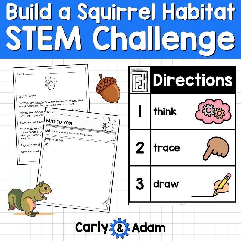 Build a Squirrel Habitat STEM Challenge Pre-k and Kindergarten Spring Activity — preview 4