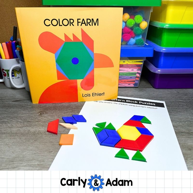 Farm Animal Pattern Block STEM Task Cards Preschool and Kindergarten Activity — preview 3