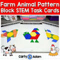 Farm Animal Pattern Block STEM Task Cards Preschool and Kindergarten Activity — preview 1