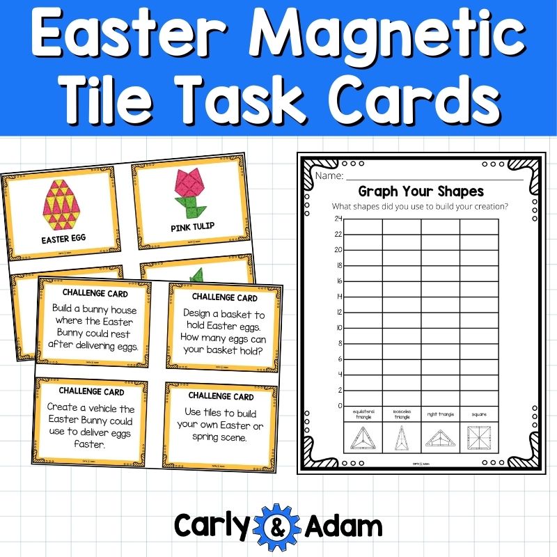 Easter Magnetic Tile Cards Printables, Magnatile, STEM, Magna tiles, Bins — preview 5