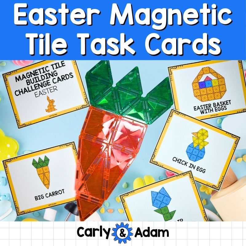 Easter Magnetic Tile Cards Printables, Magnatile, STEM, Magna tiles, Bins — preview 1
