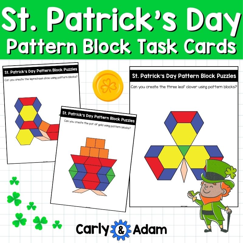 St. Patrick's Day Pattern Block STEM Task Cards Preschool and Kindergarten — preview 5