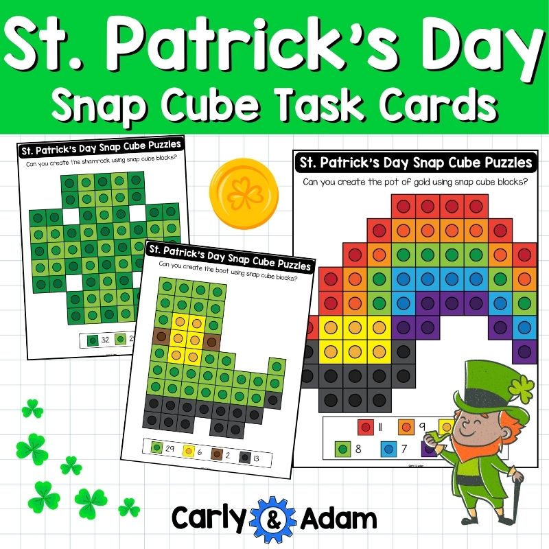 St. Patrick's Day Snap Cube Puzzles STEM Task Cards Preschool and Kindergarten — preview 4