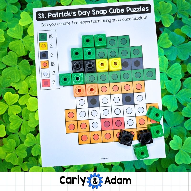 St. Patrick's Day Snap Cube Puzzles STEM Task Cards Preschool and Kindergarten — preview 7
