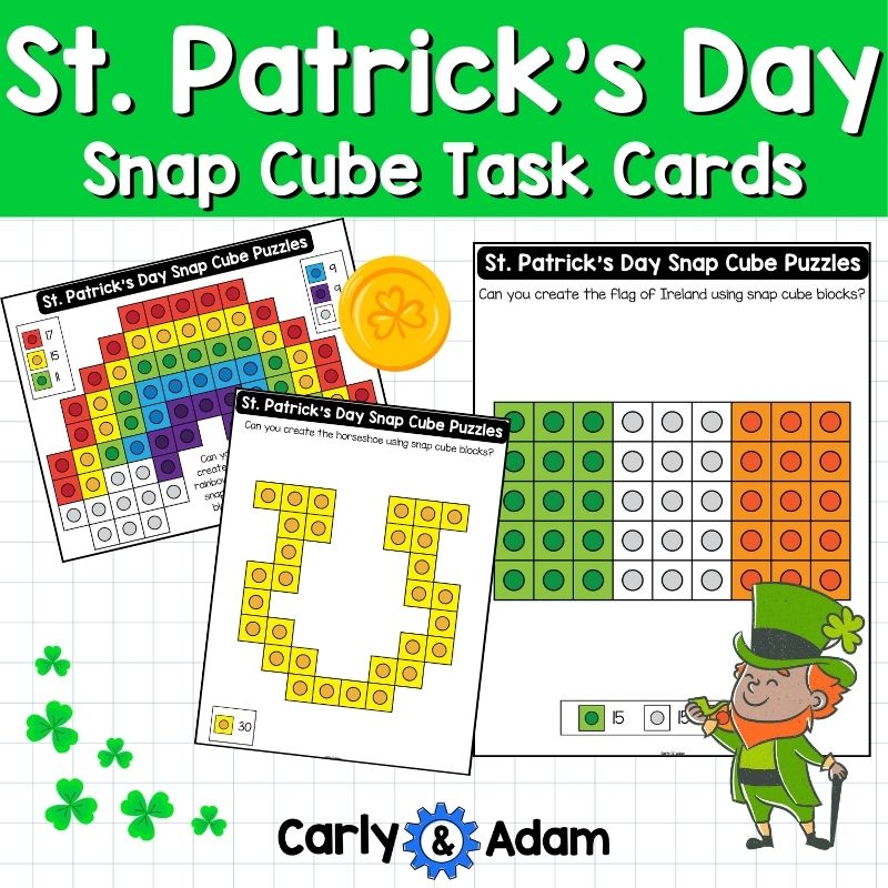 St. Patrick's Day Snap Cube Puzzles STEM Task Cards Preschool and Kindergarten — preview 8