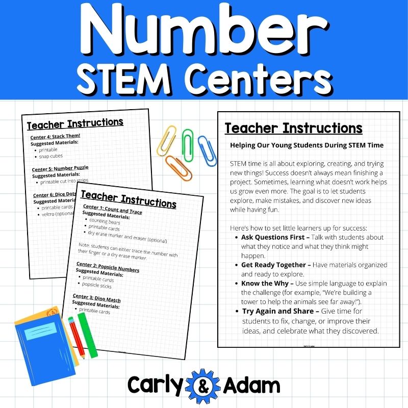 Number STEM Centers Activities Numbers and Counting, Math Centers — preview 4