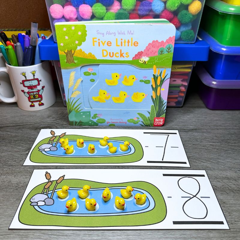 5 Little Ducks Pre-K Counting Activities Preschool STEM Challenge Numbers 1-10 — preview 7