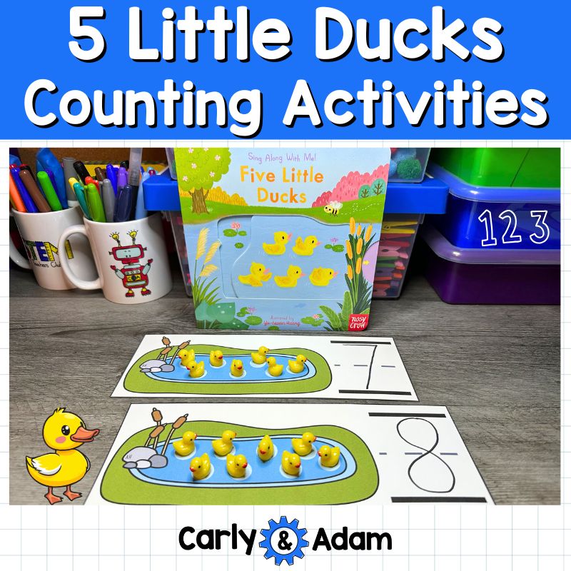 5 Little Ducks Pre-K Counting Activities Preschool STEM Challenge Numbers 1-10 — preview 1