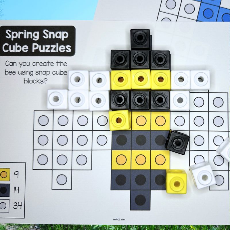 Spring Snap Cube Task Cards, Snap Cubes, Linking,Connecting, Unifix, STEM — preview 6