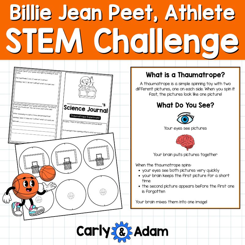 Basketball STEM Challenge Billie Jean Peet, Athlete Read Aloud Activity March — preview 3