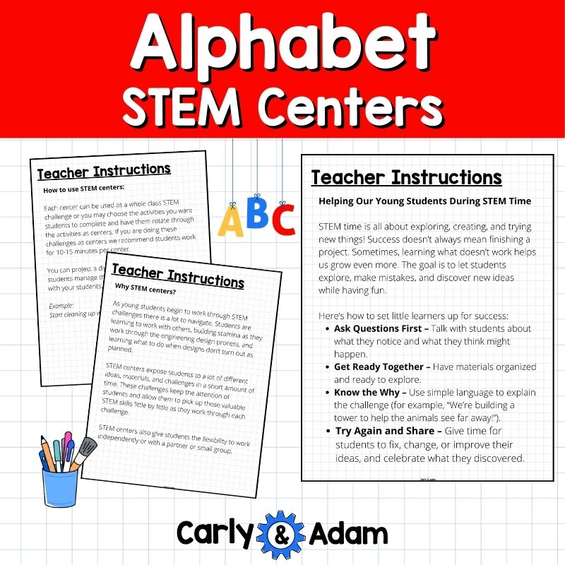Alphabet STEM Centers Preschool and Kindergarten Activities Letter Recognition — preview 3