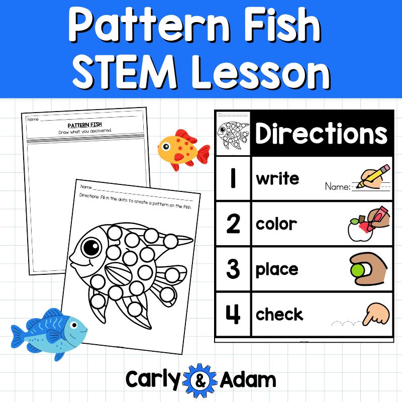 Preschool Pattern Lesson Fish Game Pattern Fish by Trudy Harris Kindergarten — preview 3