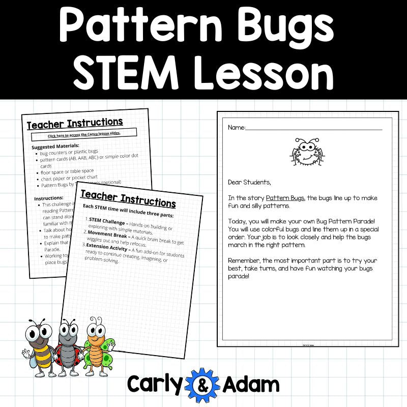 Pattern Bugs Pre-Kindergarten Patterns Lesson Pattern Recognition Activity — preview 7