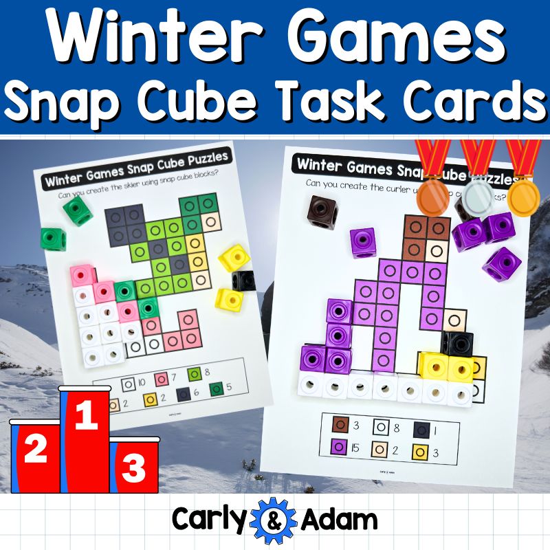 Winter Games 2026 Snap Cubes STEM Task Cards Pre-K and Kindergarten Activities — preview 1