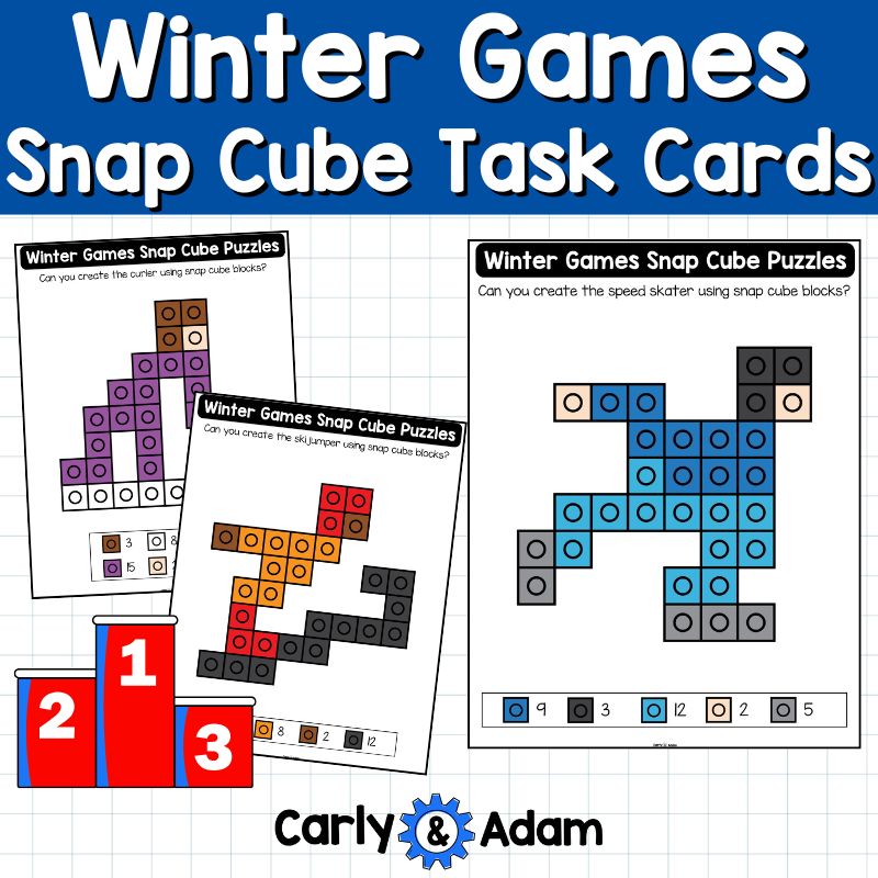 Winter Games 2026 Snap Cubes STEM Task Cards Pre-K and Kindergarten Activities — preview 5