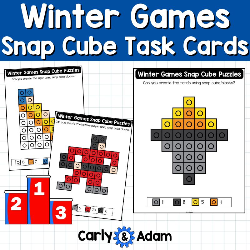 Winter Games 2026 Snap Cubes STEM Task Cards Pre-K and Kindergarten Activities — preview 7