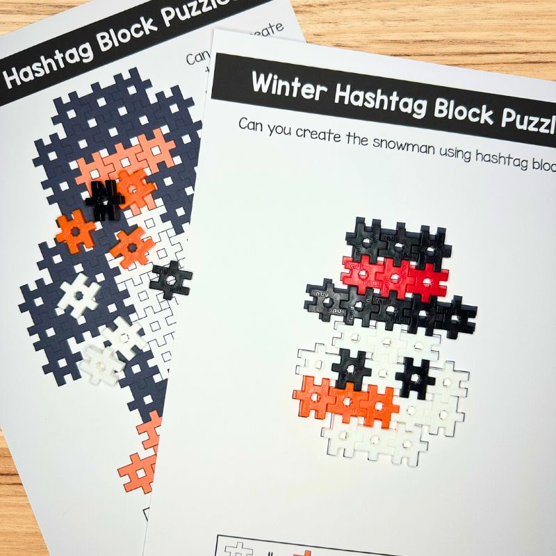 Winter Hashtag Block Activities STEM Task Cards Engineering — preview 3