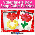 Valentine's Day Snap Cube Task Cards, Snap Cube Mats, Hearts, Valentine's Party — preview 1