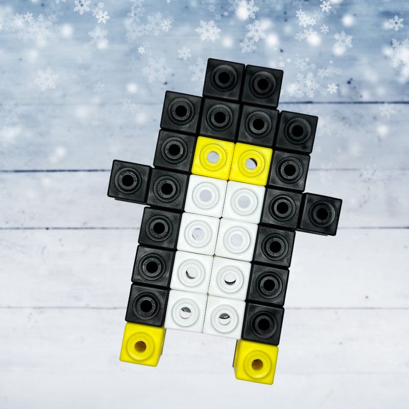 Winter Snap Cube Task Cards, Snap Cube Mats, Cubes, Snowman, Snowflake, Penguin — preview 3