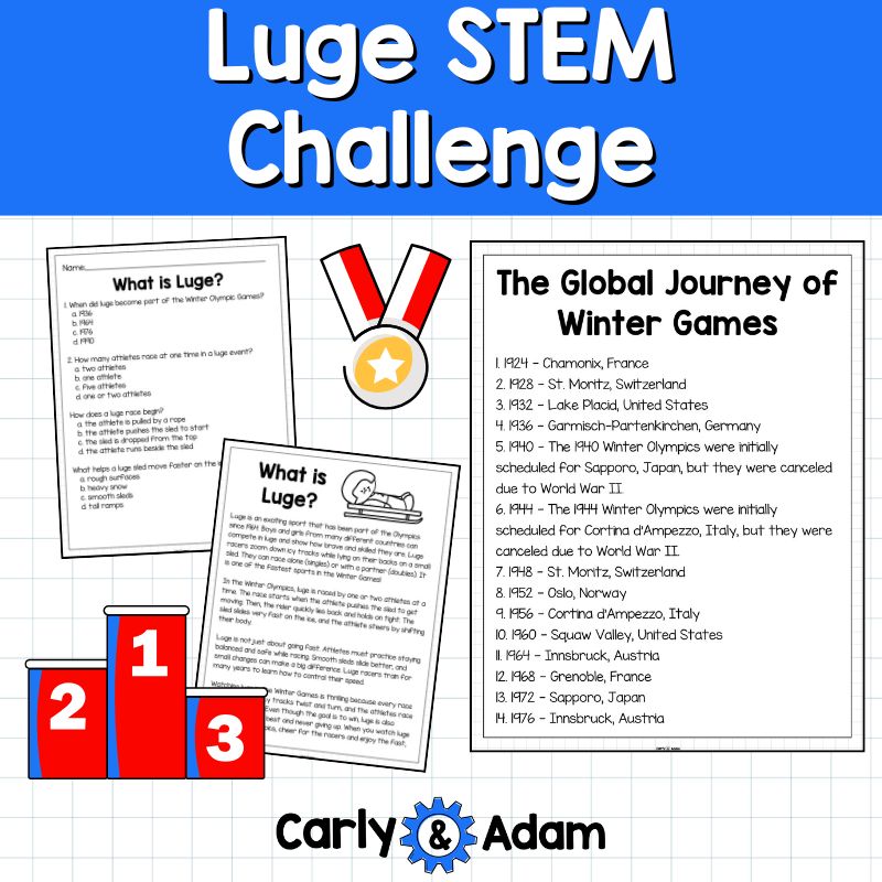Luge Winter Games STEM Challenge 2026 Kindergarten, 1st Grade, 2nd Grade — preview 4