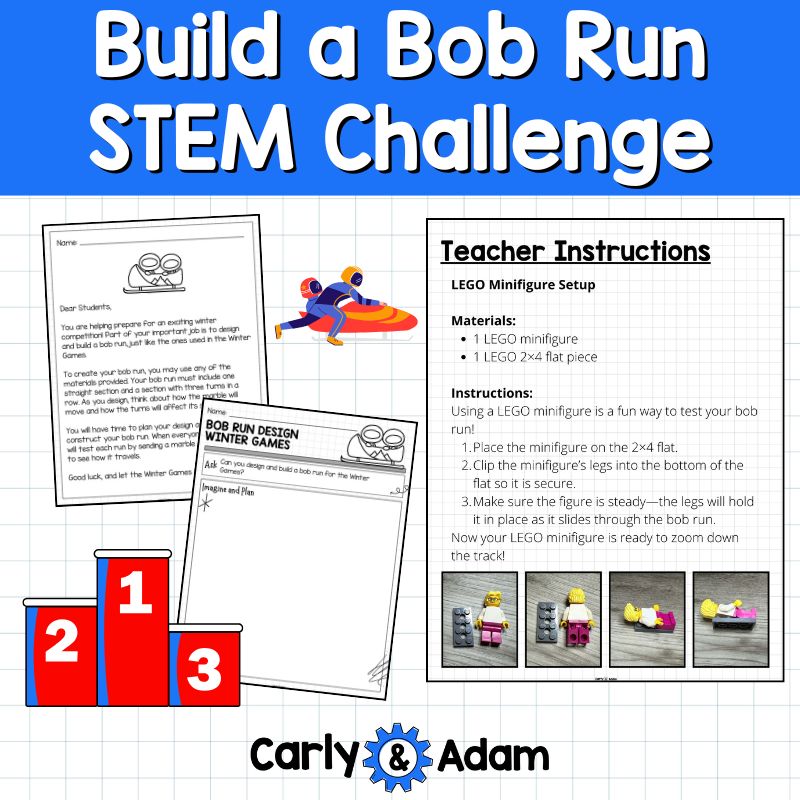 Bob Run Winter Games STEM Activity Bobsled Challenge 2026 Kindergarten, 1st, 2nd — preview 6