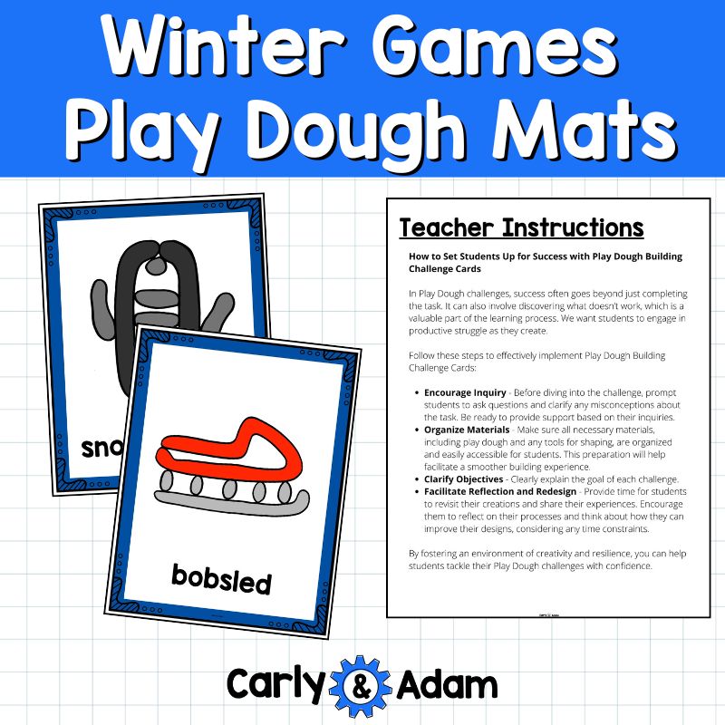 Pre-K and Kindergarten Winter Games Playdough Mats Play Doh Task Cards, Playdoh — preview 3