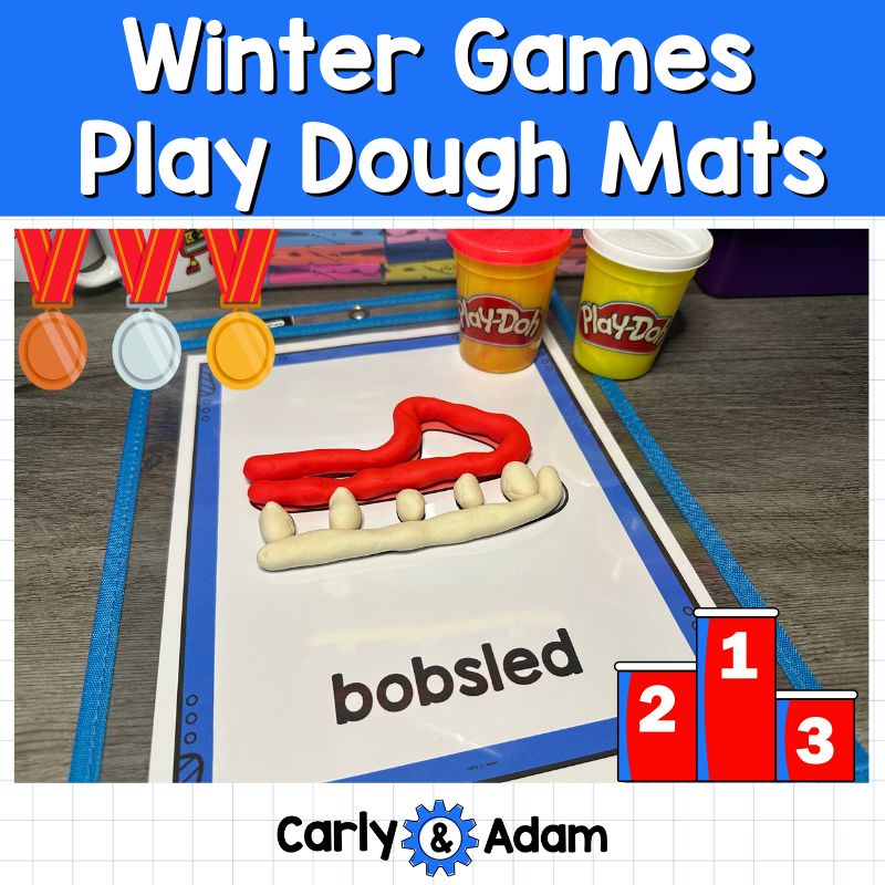 Pre-K and Kindergarten Winter Games Playdough Mats Play Doh Task Cards, Playdoh — preview 1