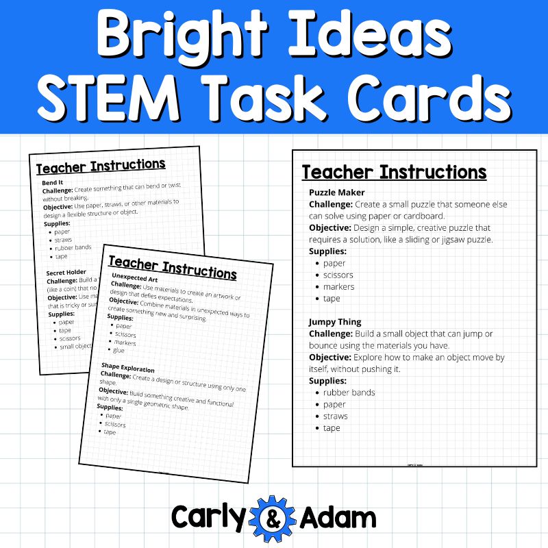 Bright Ideas Challenge Cards Low Prep STEM Challenges, Morning Work, Brain Break — preview 7