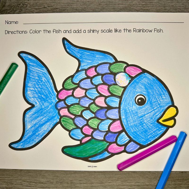 The Rainbow Fish Activity Pre-K STEM Lesson Kindness Craft — preview 5