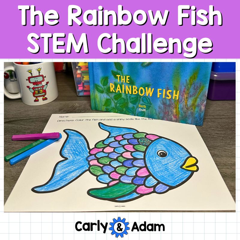 The Rainbow Fish Activity Pre-K STEM Lesson Kindness Craft — preview 1