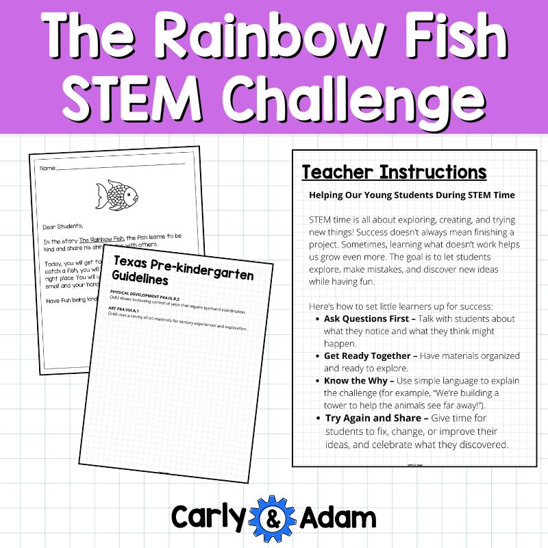 The Rainbow Fish Activity Pre-K STEM Lesson Kindness Craft — preview 8
