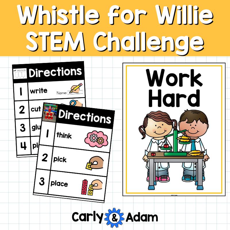 Whistle for Willie Read Aloud Pre-K STEM Lesson Work Hard Activity — preview 7