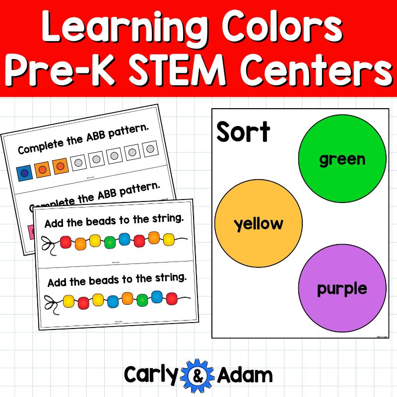 Learning Colors Pre-K STEM Centers Includes 8 STEM Activities Art Practice — preview 5