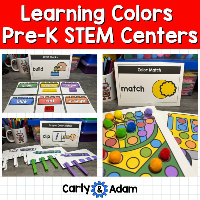 Learning Colors Pre-K STEM Centers Includes 8 STEM Activities Art Practice — preview 1
