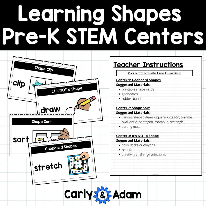 Learning Shapes Pre-K STEM Centers Includes 8 STEM Activities Geometry — preview 3