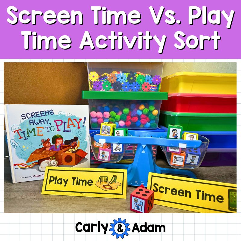 Pre-K Screen Time vs. Play Time Activity Sort Screens Away, Time to Play — preview 1