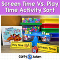 Pre-K Screen Time vs. Play Time Activity Sort Screens Away, Time to Play — preview 1