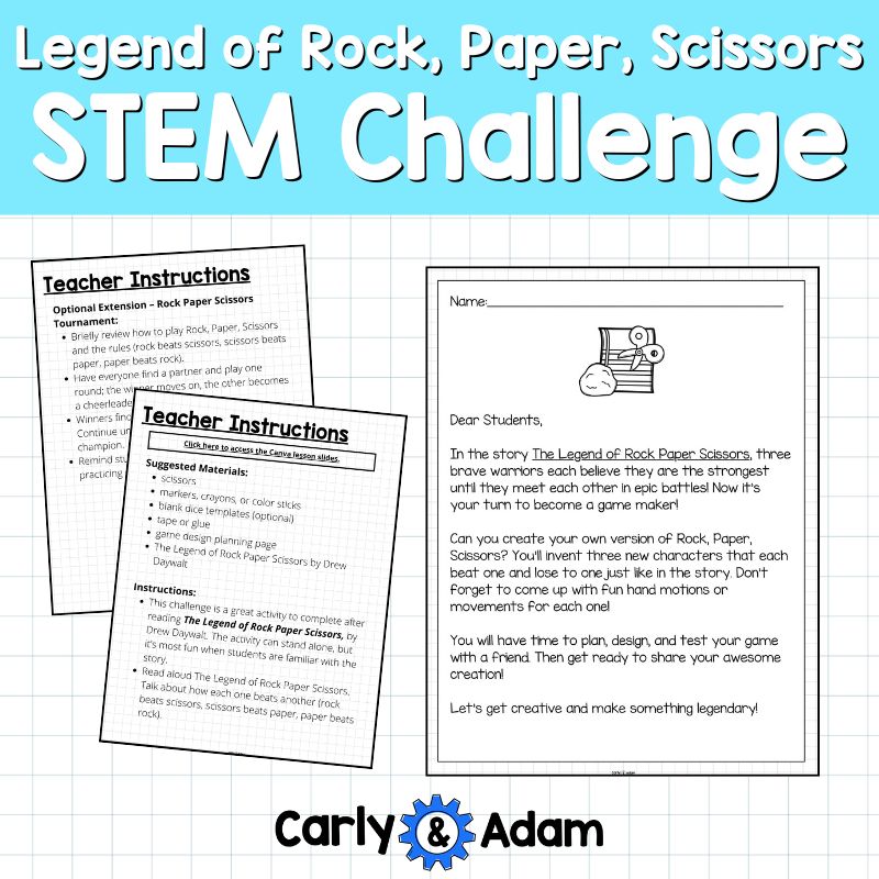 The Legend of Rock, Paper, Scissors Read Aloud K-5 STEM Challenge Game — preview 5