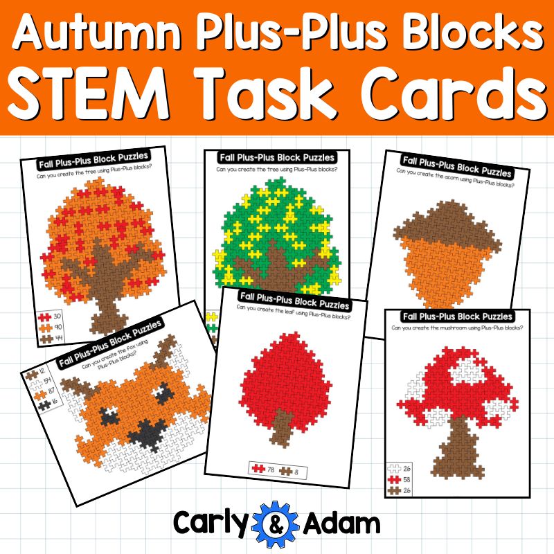 Autumn Plus Plus Blocks Lesson, Fall Small Group Activity, K-5 STEM Activities — preview 3