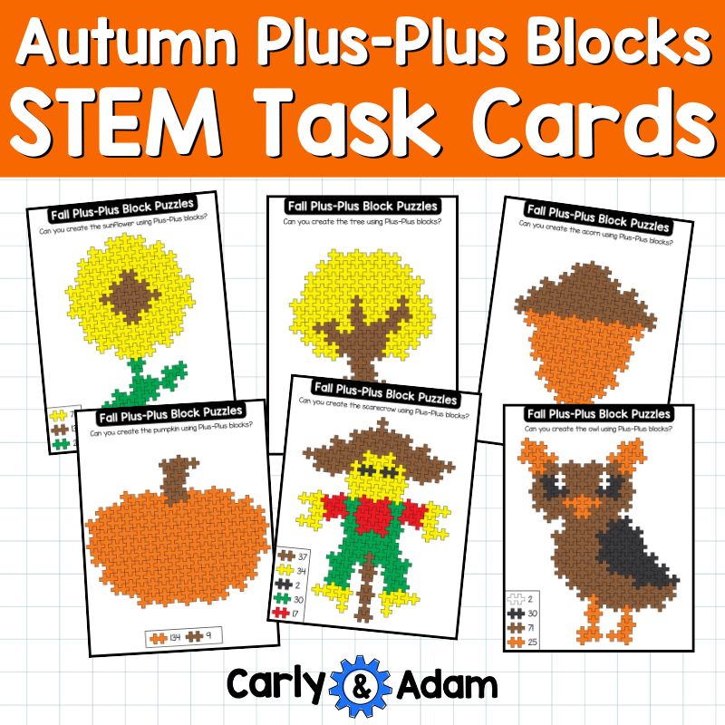 Autumn Plus Plus Blocks Lesson, Fall Small Group Activity, K-5 STEM Activities — preview 4