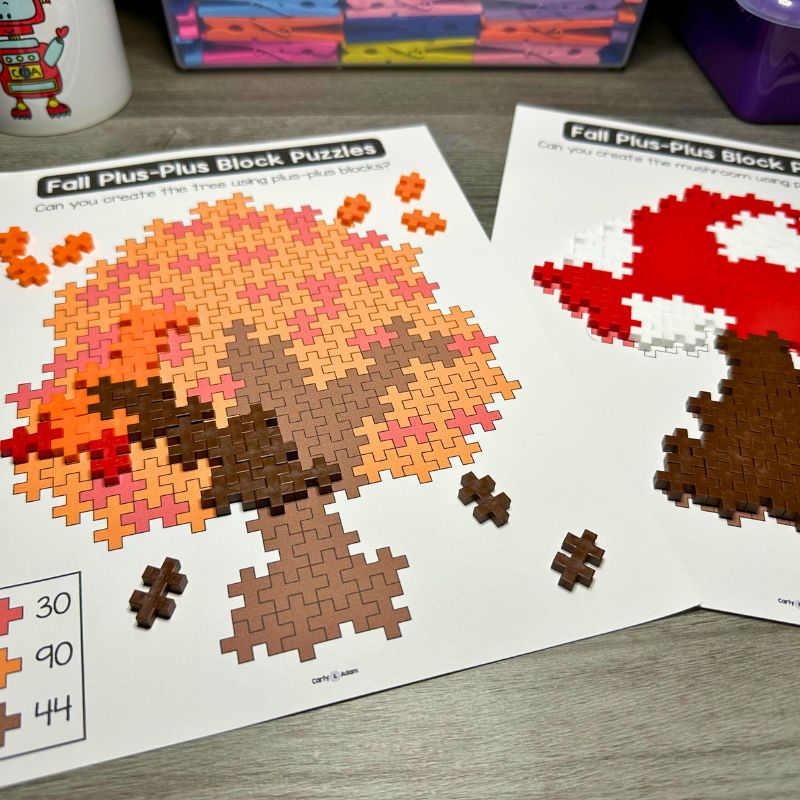 Autumn Plus Plus Blocks Lesson, Fall Small Group Activity, K-5 STEM Activities — preview 5