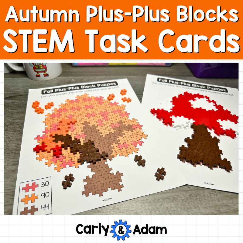 Autumn Plus Plus Blocks Lesson, Fall Small Group Activity, K-5 STEM Activities — preview 1