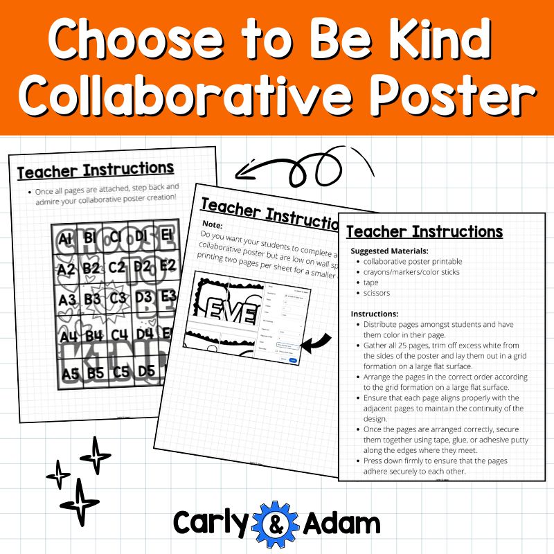 Choose to Be Kind Collaborative Poster STEM Classroom Bulletin Board — preview 4