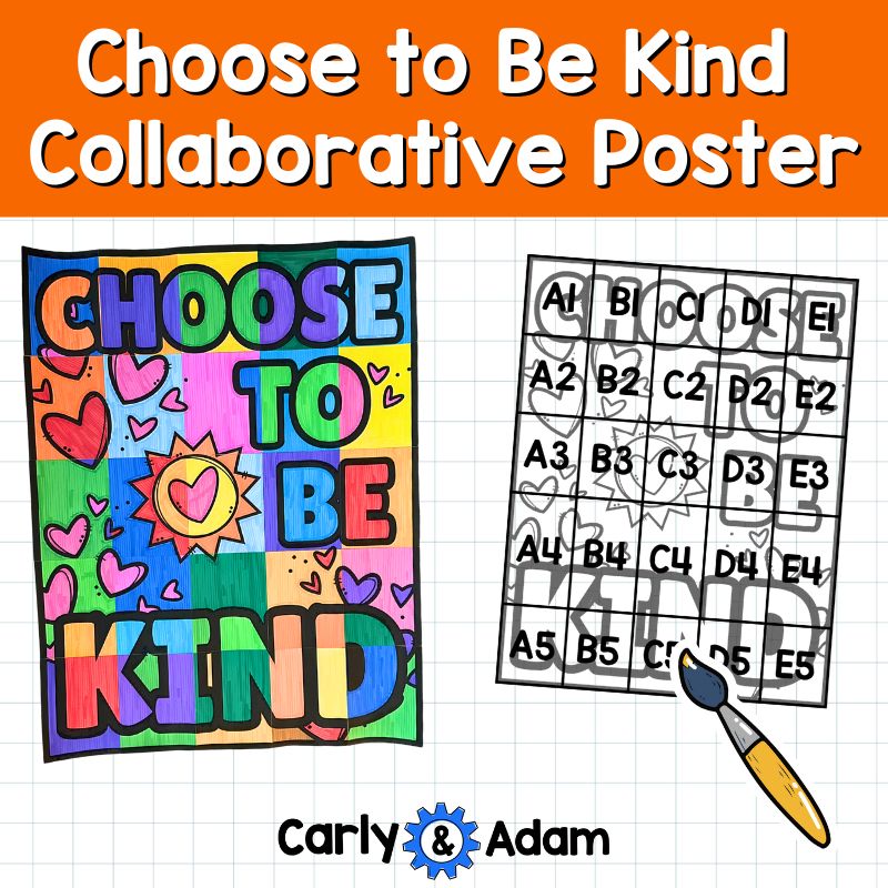 Choose to Be Kind Collaborative Poster STEM Classroom Bulletin Board — preview 1