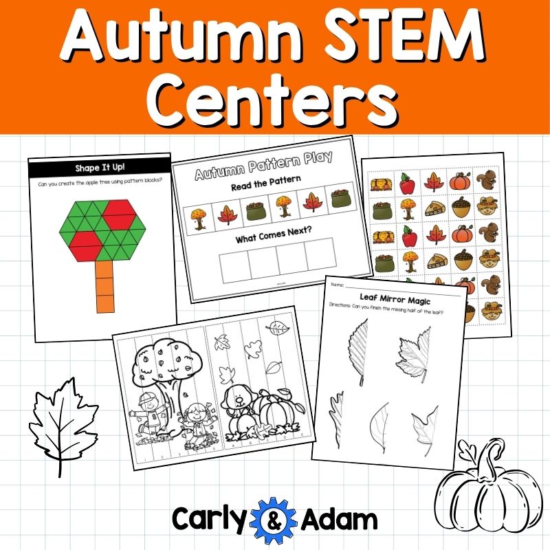 Autumn STEM Centers, Fall Small Group Activities, k-5 STEM Activities — preview 4