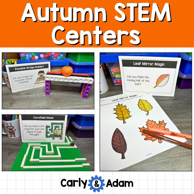Autumn STEM Centers, Fall Small Group Activities, k-5 STEM Activities — preview 1