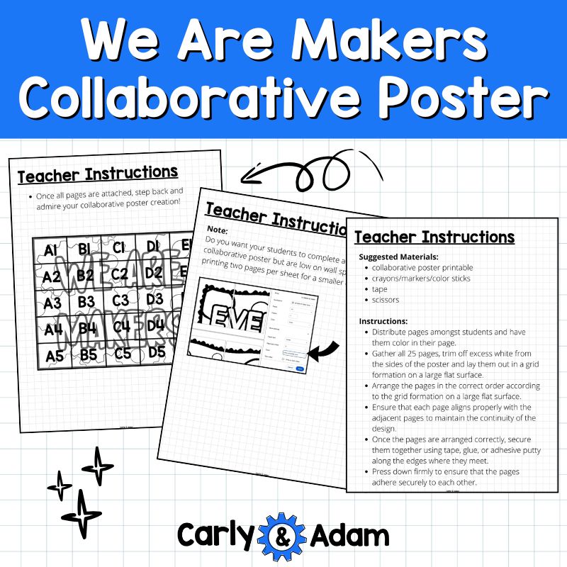 We Are Makers Collaborative Poster STEM Classroom Bulletin Board — preview 4