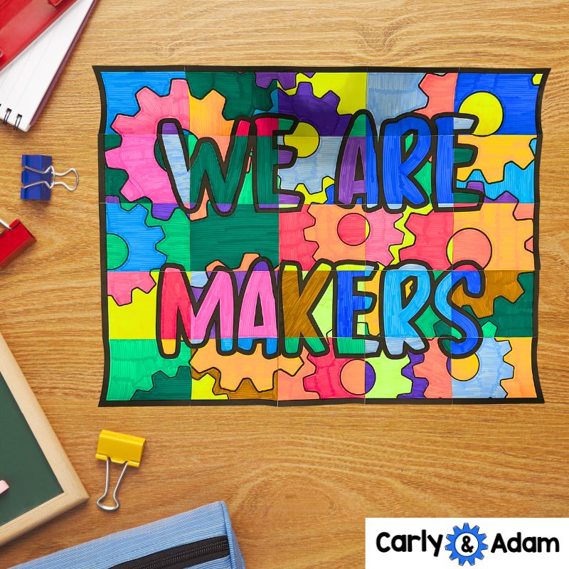 We Are Makers Collaborative Poster STEM Classroom Bulletin Board — preview 5