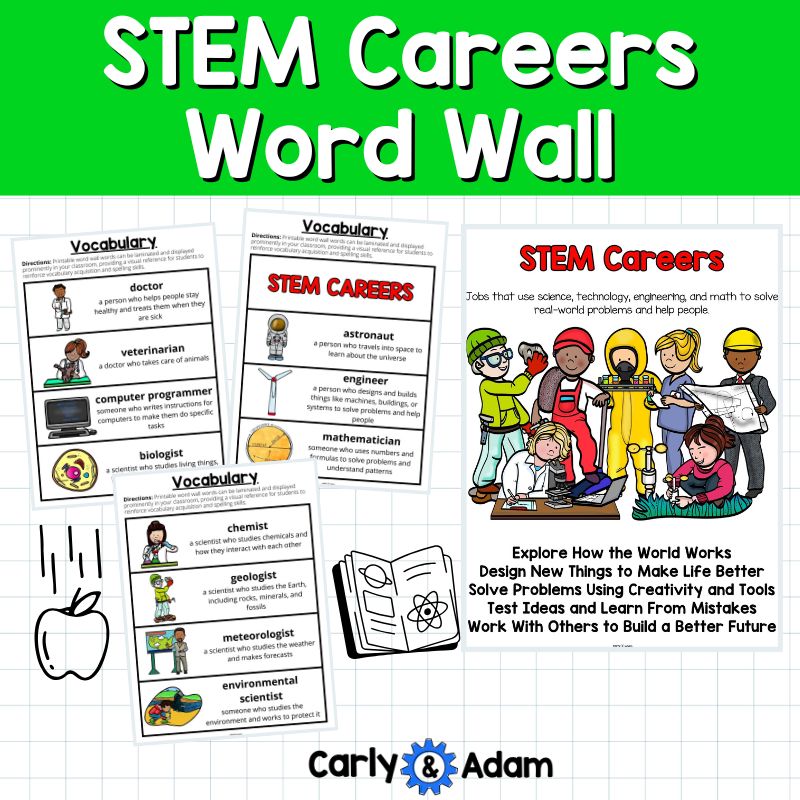 STEM Careers Word Wall STEM Classroom Decor Posters Bulletin Board Ideas — preview 3